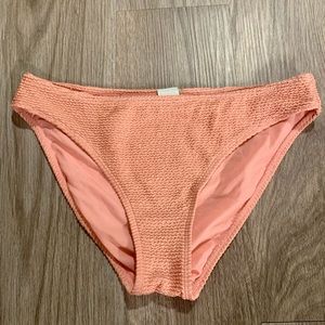 Ribbed Pink Bikini Bottoms